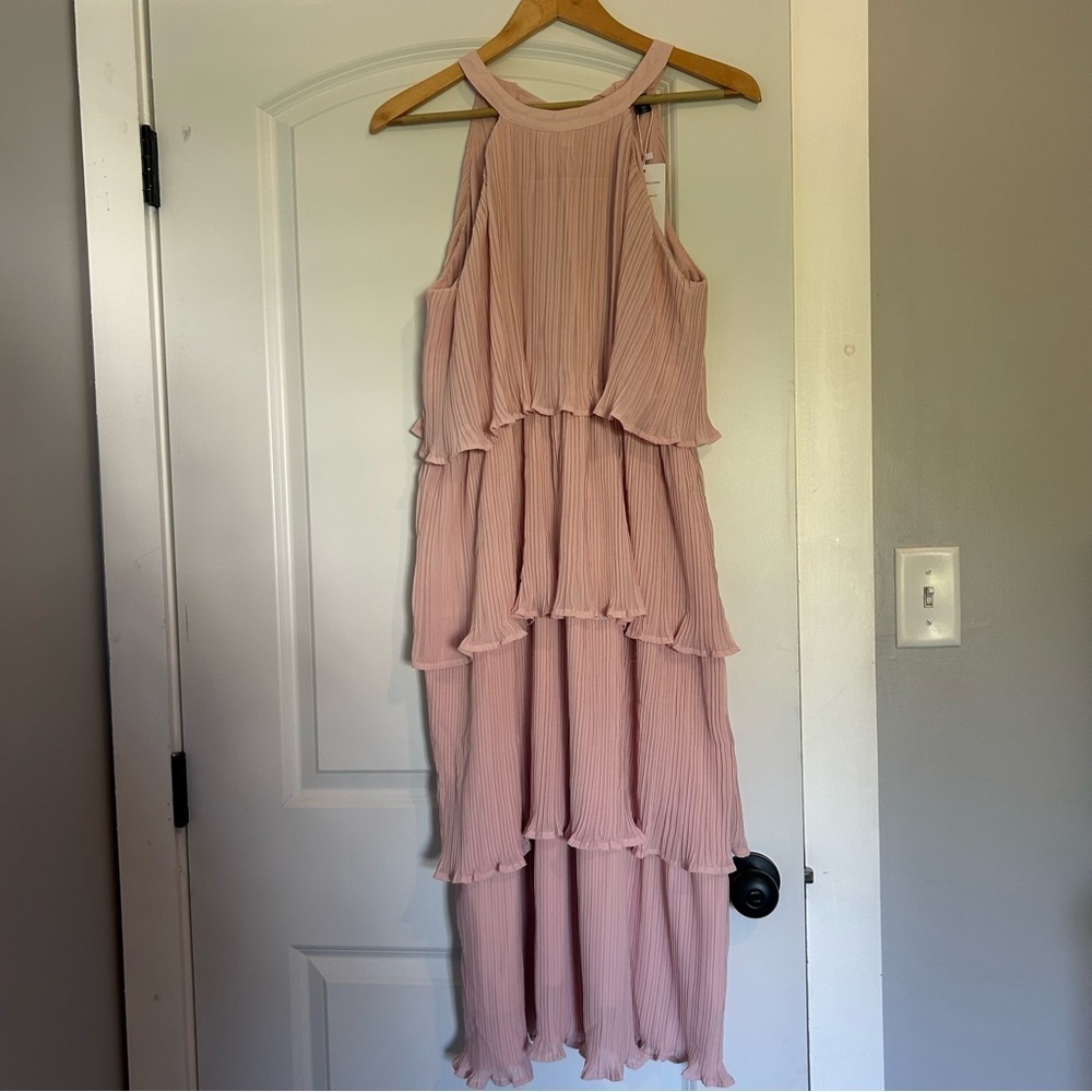 Zesica brand Elegant Pink Tiered Dress NWT size L - Picture 2 of 7